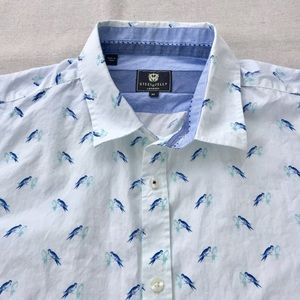 Steel & Jelly Mens Bird Print Button Up Shirt XL